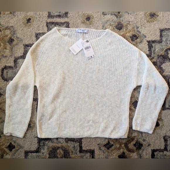 Mango MNG Fine-Knit Oversized Sweater - Off-White - Size M - NWT - Picture 4 of 7